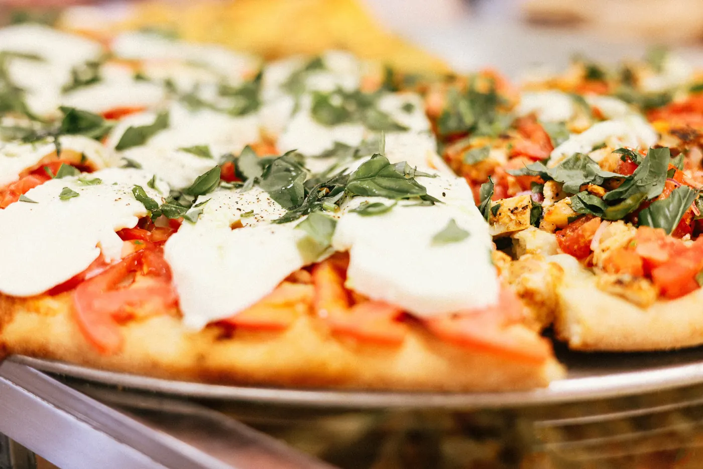 Margherita pizza fresh from the oven